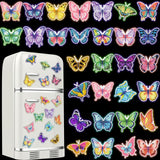 Outus 30 Pcs Luminous Butterfly Diamond Painting Magnets Butterfly Diamond Art Kits for Refrigerator Spring Fridge Magnet Stickers for DIY Craft Home Decors Outus