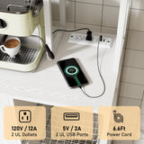 LegacyAmerhome Bakers Rack with Storage, 7-Tiers Large Bakers Rack with Power Outlet, Kitchen Microwave Stand Cabinet, Coffee Bar Cabinet with Storage Shelf, for Kitchen Living Room Pantry, White LegacyAmerhome