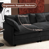 Ihanherry Cloud Sofa 77 Inch Loveseat, Modern Sectional Couch, 2-Seats Sofa for Living Room Bedroom and Apartment, Comfy Double Layer Upholstered Seat Cushion, Breathable Chenille Fabric, Black Ihanherry