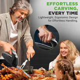 NutriChef Upgraded Premium Electric Knife - 8.9" Carving Knife, Serrated Blades, Lightweight, Ergonomic Design Easy Grip, Easy Blade Removal, Great For Thanksgiving, Meat & Cheese, Black - PKELKN8 NutriChef