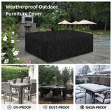 Easy-Going 600D Heavy Duty Patio Furniture Cover, Outdoor Rectangular Table and Chair Set Cover, Waterproof Outdoor Sectional Set Cover (110"L x 84"W x 28"H, Black) Easy-Going