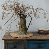 Defined Deco Woven Placemats Set of 10,12" Round Rattan Placemats,Natural Hand-Woven Water Hyacinth Placemats,Farmhouse Weave Place Mats,Rustic Braided Wicker Table Mats for Dining Table,Home,Wedding. DD DEFINED DECO