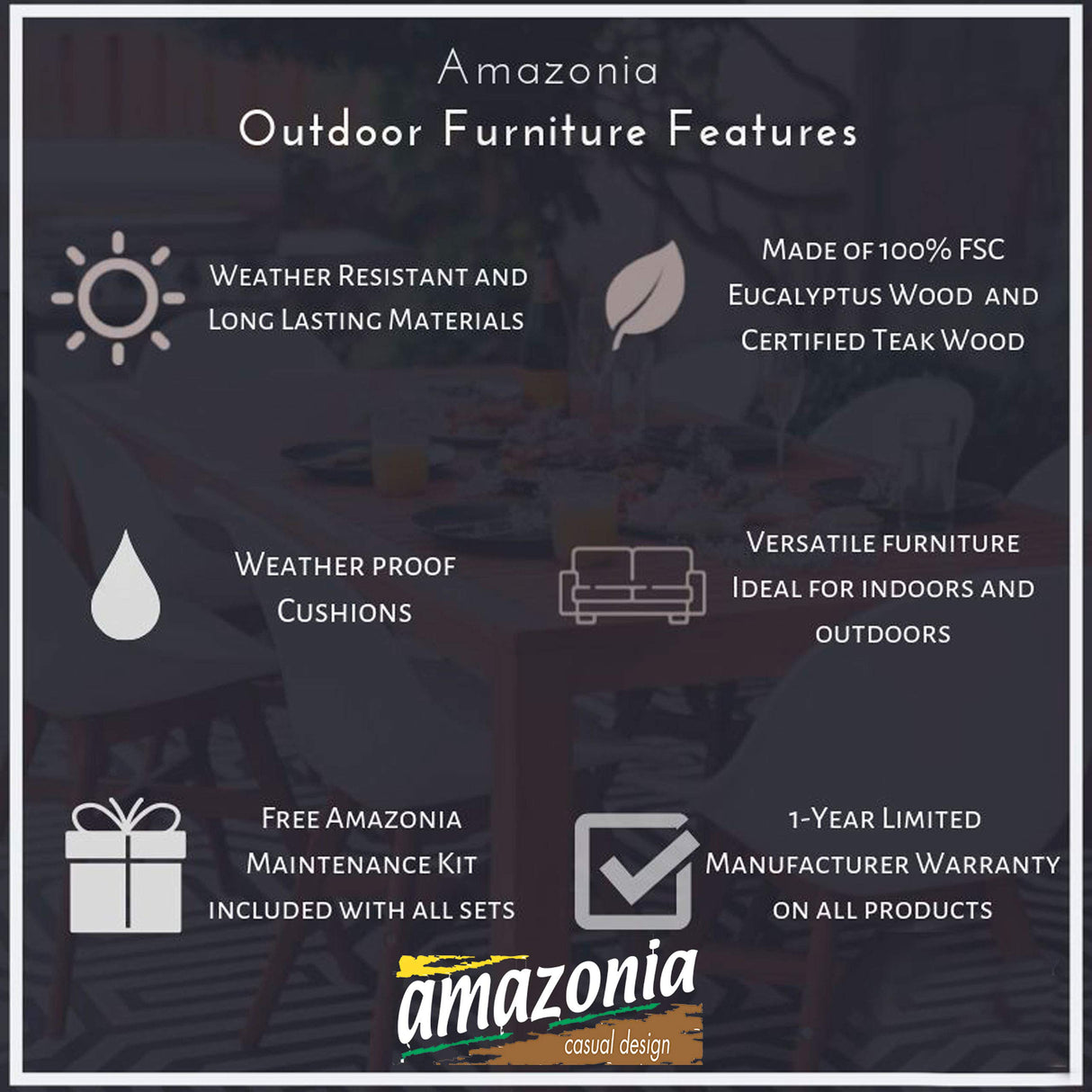 Amazonia Newcastle Patio Made of Real Ideal for Outdoors and Indoors, 48L x 18W x 35H, Light Brown, Natural Teak Bench Amazonia