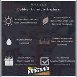 Amazonia Newcastle Patio Made of Real Ideal for Outdoors and Indoors, 48L x 18W x 35H, Light Brown, Natural Teak Bench Amazonia