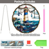 Diymood DIY Hanging Diamond Art Kits for Adults Lighthouse, Diamond Painting Kit Pendant Special Shaped Double Sided Acrylic Sun Catcher Board Wreath Pendants Canvas Window Wall Decor 8 x 8 Inch Diymood