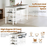 DKLGG Bar Table and Chairs Set of 2, 47" Farmhouse Counter Height Pub Set for 2 Dining Table Set with Storage & Stools Island Table for Kitchen, Home Bar, Grey DKLGG