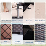 Kullavik 9 Pieces Outdoor Patio Furniture Set,PE Wicker Rattan Sectional Sofa Patio Conversation Sets,Swivel Rocking Chairs Set,Sand Kullavik