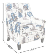 OSP Home Furnishings Pacific Armchair with Padded Box Spring Seats and Silver Finish Legs, Black Vinyl Office Star Products