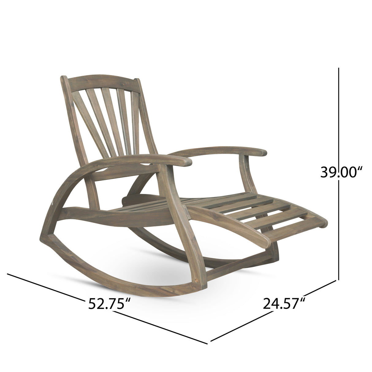 Christopher Knight Home Alva Outdoor Acacia Wood Rocking Chair with Footrest, Gray Finish Christopher Knight Home