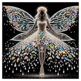 Ceiomez Fairy Diamond Painting Kit for Adults, Butterfly Fairy Diamond Art Kits, DIY Special Shape Crystal Rhinestones Diamonds Gem Art Kits for Adults for Home Decoration Gifts 12x12inch Ceiomez