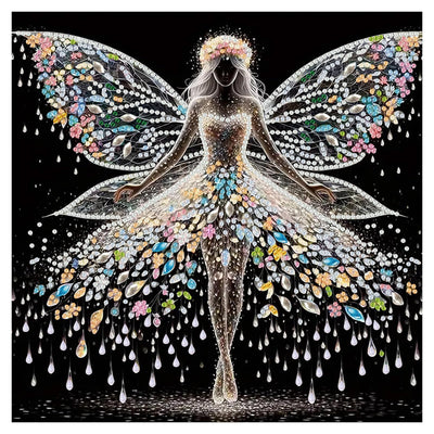 Ceiomez Fairy Diamond Painting Kit for Adults, Butterfly Fairy Diamond Art Kits, DIY Special Shape Crystal Rhinestones Diamonds Gem Art Kits for Adults for Home Decoration Gifts 12x12inch