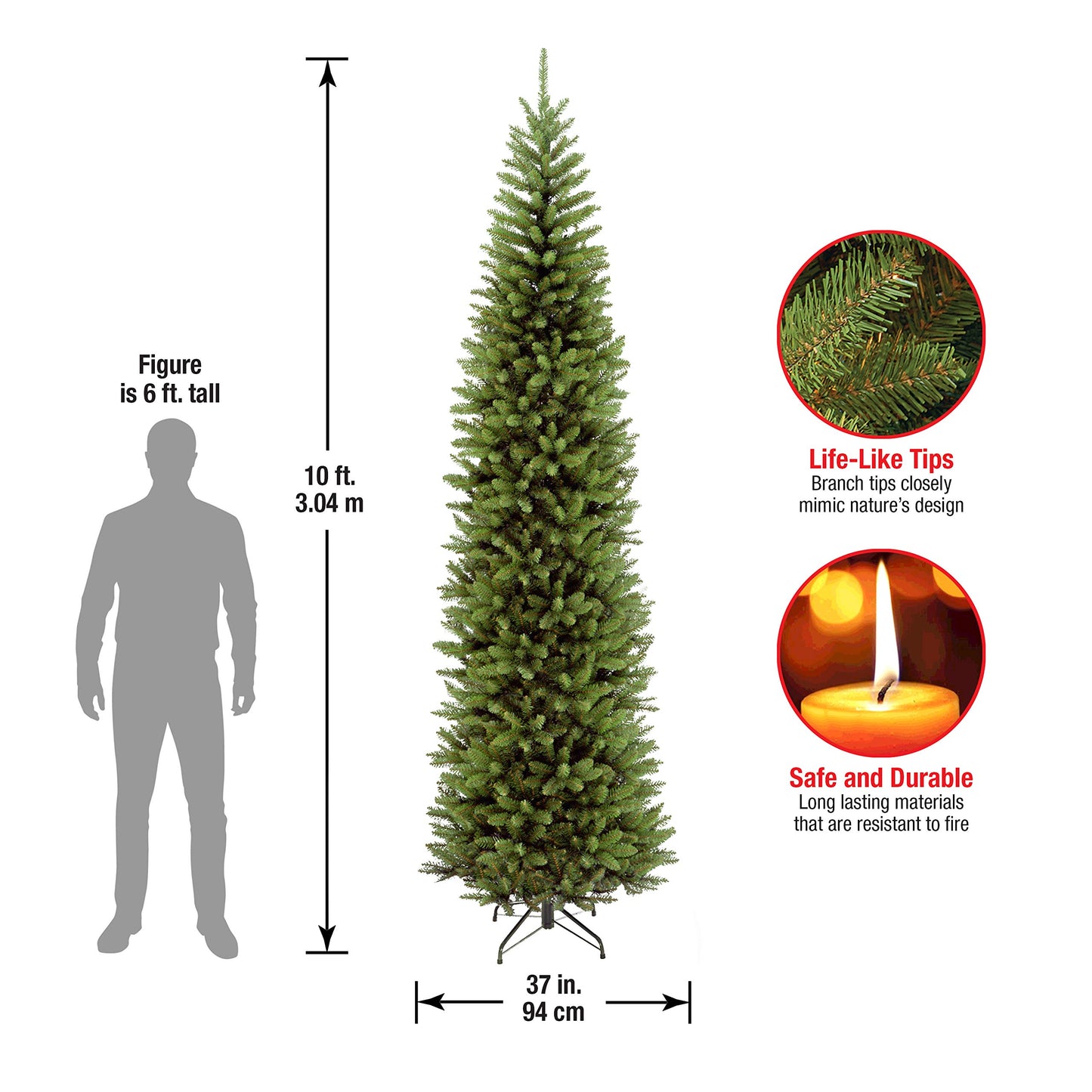 National Tree Company Artificial Christmas Tree | Includes Stand | Kingswood Fir Slim - 10 ft