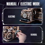 RoWood 3D Puzzles for Adults,Electric Marble Run Model kits,2024 New Wooden Puzzles for adults,Wooden Model Kits Spaceport,Creative Gifts for Adults&Teens rowood