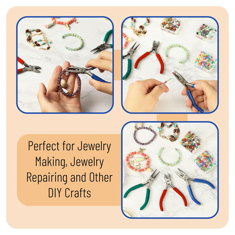 Mr. Pen- Jewelry Pliers Kit, 3 Pack Mini Chain Nose Pliers Wire Cutters for Jewelry Craft & Earring Making Mr. Pen