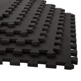 EVA Foam Mat Tiles 24-Pack - 96 SQ FT of Interlocking Padding for Garage, Playroom, or Gym Flooring - Exercise Mat or Baby Playmat by Stalwart (Black) Stalwart