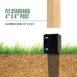 WIMART Fence Post Anchor - Heavy Duty Metal 4''x4'' Ground Spike for Fence, Mailbox, Bird Feeder, Decking... with Black Powder Coating (Set of 8) WIMART