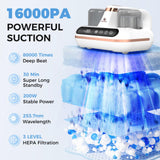 Amzany Mattress Vacuum Cleaner - 5-in-1 Cordless Bed Vacuum Cleaner, Powered by UV-C Light & Ultrasonic Technology, 16Kpa Strong Suction,Low Noise,Suitable for Dust, Pet Hair, Etc. Amzany