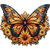 Wooden Puzzles for Adults - 200 Pieces Butterfly Unique Shaped Wooden Jigsaw Puzzles for Adults, Medium Size 10'' x 12'' Adult Wood Puzzles for Family Friend Game Offito