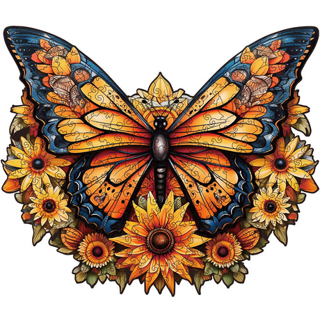 Wooden Puzzles for Adults - 200 Pieces Butterfly Unique Shaped Wooden Jigsaw Puzzles for Adults, Medium Size 10'' x 12'' Adult Wood Puzzles for Family Friend Game Offito