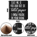 Jetec 2 Pieces Farmhouse Bathroom Signs Decor Wooden Box Sign Funny Bathroom Wall Art Rustic Bathroom Wood Plaque Please Seat Yourself Bathroom Decor for Home Bathroom Restroom(Black) Jetec