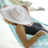 Bliss Hammocks BH-406WCA Mesh Edition Hammock, Light Blue Palm Tree Bliss Hammocks