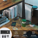 DICTAC Twin Metal Loft Bed with L-Shaped Desk, LED Lights, Charging Station, and Storage Solutions in Black DICTAC