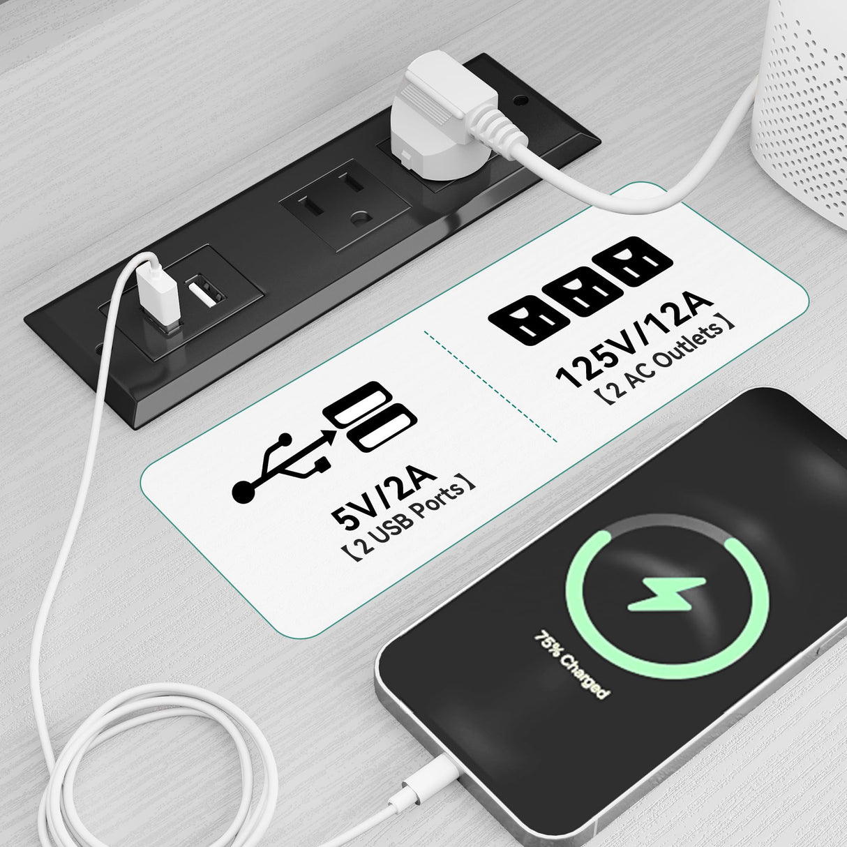 YITAHOME Dresser TV Stand for 55'' TV, 9-Drawer Dresser with Power Outlet and LED Light, Wide Dresser with Metal Handle, White Dresser with Shelves and PU Finish YITAHOME