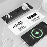 YITAHOME Dresser TV Stand for 55'' TV, 9-Drawer Dresser with Power Outlet and LED Light, Wide Dresser with Metal Handle, White Dresser with Shelves and PU Finish YITAHOME