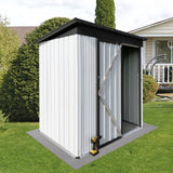 Lovtimber 5Ft x 3Ft Metal Garden Shed, Outdoor Steel Storage Shed with Single Lockable Door & Vents, Waterproof Anti-Corrosion Tool Storage Clearance for Backyard Patio Lawn, White+Black Lovtimber