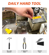 DIFFLIFE 40-Piece Tool Set - General Household Hand Tool Kit with Plastic Toolbox Storage Case… DIFFLIFE