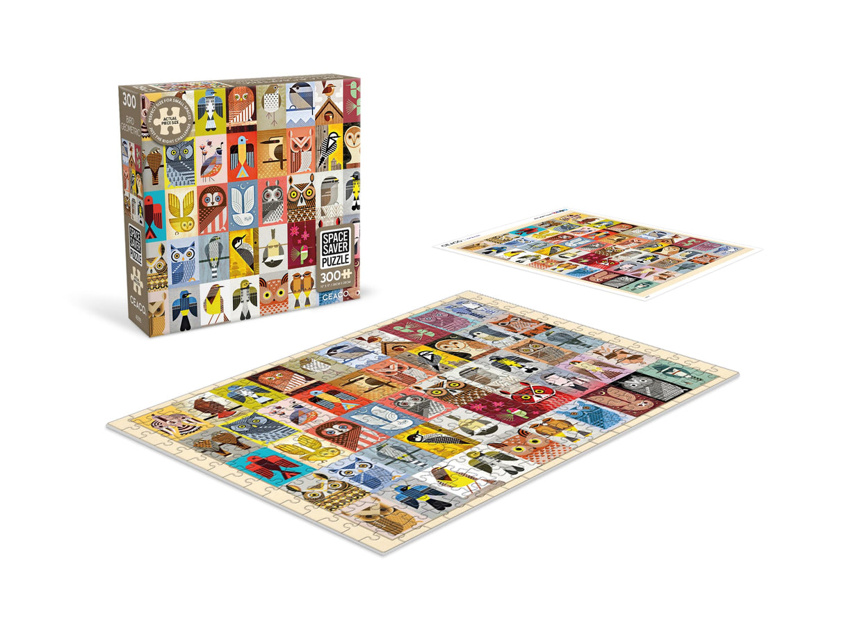 Ceaco – Bird Geometric - 300 Piece Jigsaw Space Saver Puzzle – Puzzles for Smaller Spaces and Surfaces Ceaco