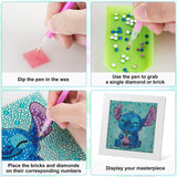 AllWenTo 5D Diamond Painting Kit for Kids with Wooden Frame Easy Small Anime Diamond Painting Full Drill Diamond Art Gem Painting for Beginners 7X7 inch (Stitch) AllWenTo