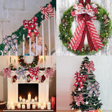 Rinoly Christmas Ribbon Wired 2.5 Inch, 6 Roll 30 Yards - Snowflake/Santa/Glitter Stripe/Buffalo Plaid Christmas Ribbon for Wreaths, Bows, Tree, DIY Crafts RINOLY