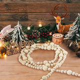 4PCS Wood Beads Garland Christmas, 28.8Feet Wooden Bead Garland for Christmas Tree Decoration, Round Wooden Beads Farmhouse Boho Ornaments for Wall Hanging Home Decor Abitoncc