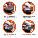 Camerons Original Stovetop Smoker - Smoker Box Gift Set w/Oak, Apple, Hickory Wood Chip Pints & Recipes - Indoor Outdoor Use on Any Heat for Smoking Meats, Veggies & Seafood - Grilling Gift for Men Camerons