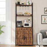 Industrial Vintage Microwave Stand with Storage Cabinet and Drawer by IDEALHOUSE IDEALHOUSE