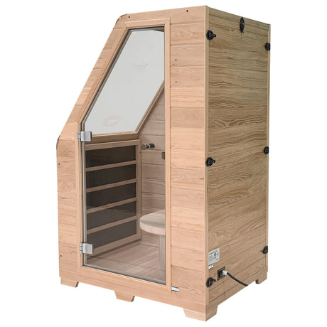 Durasage 1-Person Carbon Infrared Sauna for Home Use Indoor Hemlock Wood Sauna with 760W Heating Panels, Digital Touchpad, Relaxation Spa, Easy Assembly, Full Body Detox, Stress Relief Durasage