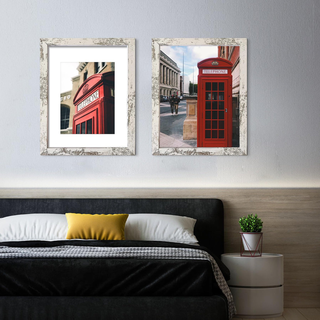 SESEAT 16x20 Picture Frames Distressed White, Display Pictures 11x14 with Mat or 16x20 without Mat, Photo Frames Wall Gallery, 1 Pack SESEAT