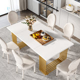 Tribesigns Modern Dining Table for 6-8 People, 70.8-in White Dining Room Table, Wooden Kitchen Table, Rectangular Dinner Table for Dining Room Family Gathering Tribesigns