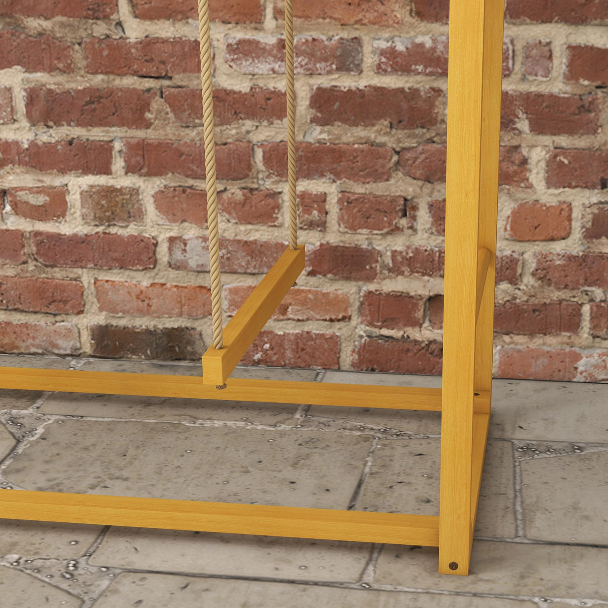 PawHut Chicken Activity Play with Swing Set for 3-4 Birds, Wooden Chicken Coop Accessory with Multiple Chicken Perches & Hen Ladder, Natural PawHut