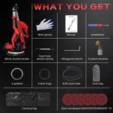 IMQUALI Drywall Sander with Vacuum Dust Collector(02/11/2025 Upgraded) 8-Amp Popcorn Ceiling Removal Tool with 7 Variable Speed 800-1800RPM, Extendable Handle, LED Light, 12pcs Sanding Discs, Red IMQUALI