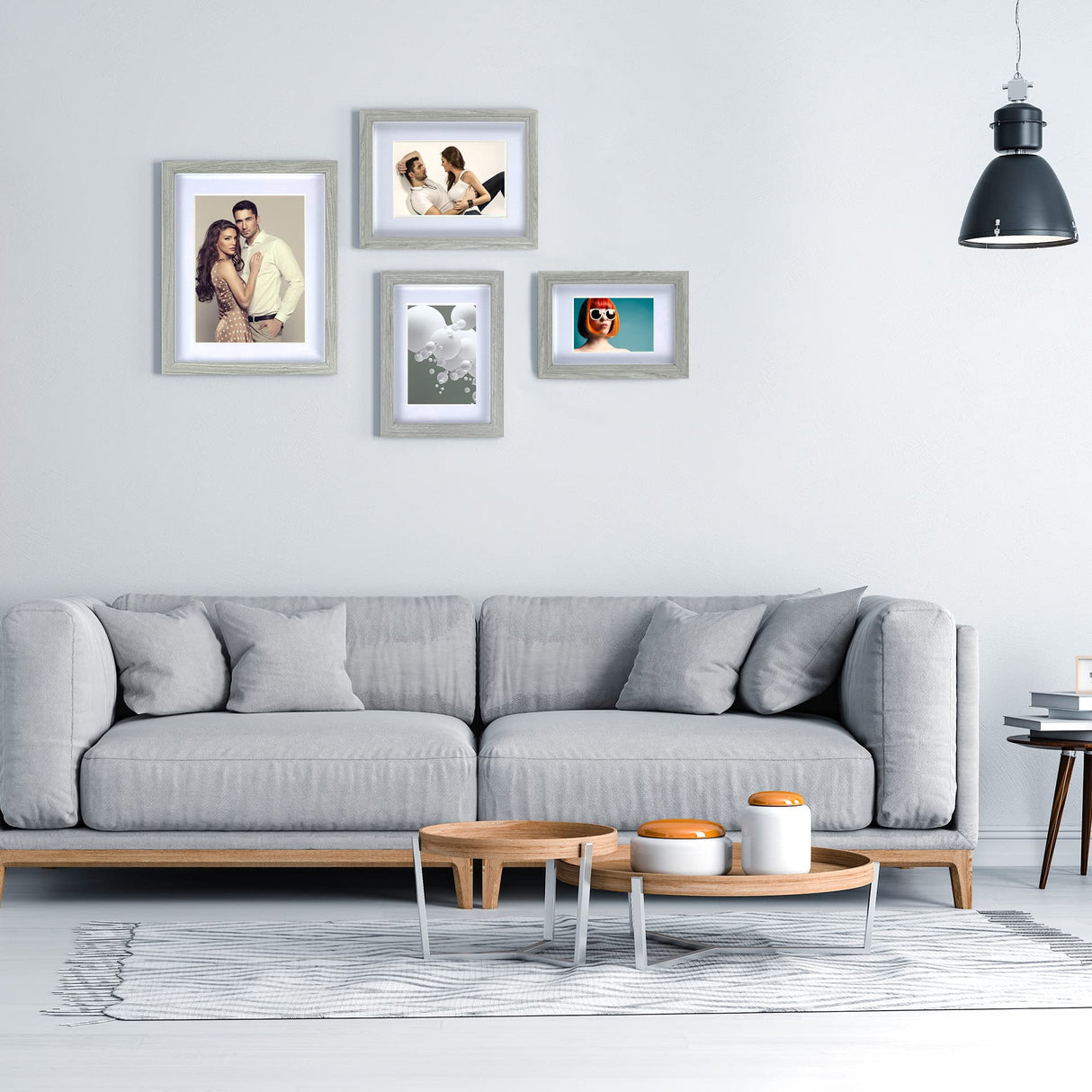 5x7 Shadow Box Frame, 4 Pack Picture Frame Set, Wall Picture Frame, Farmhouse Wood Rustic Picture Frames with Tempered Glass Gallery Wall Tabletop Display (Celadon, 5X7) SEEDLING PHOTO FRAME