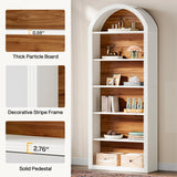 Tribesigns 6-Tier White Arched Bookshelf, 77.16" Tall Arched Bookcase with Storage Shelves, Floor Standing Open Display Shelving Unit for Living Room, Bedroom, Home Office (White, 6-Tier) Tribesigns