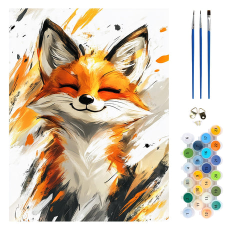 MEIYUDA Fox Paint by Numbers Kit, Cute Animal Paint by Numbers for Adults Beginners, DIY Acrylic Oil Painting by Number on Canvas for Gift Home Wall Decor 12x16in MEIYUDA