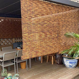 Blackout Bamboo Blinds, Outdoor Bamboo Roll-up Shades,Waterproof Cordless Roller Shades Natural Retro Roll-up Reed Shade with Lifter, for Home Patio Porch(72" W x 72" H) WoodArtSupply