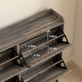 Maupvit Large Shoe Cabinet with 4 Flip Drawers, Freestanding Shoe Cabinet Organizer with Metal Drawer Bracket, Shoes Storage Cabinet for Entryway, Maupvit