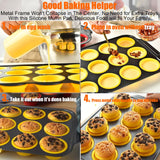 Silicone Muffin Pan, 12 Cups Muffin Pans with Metal Frame Nonstick Press to Easily Pop Out for Baking Homemade Muffins, Breads, Cupcakes, Egg Bites, BPA-Free Silicone Muffin Tin Cupcake Pan Mold Geweiya