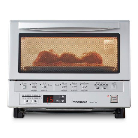 Panasonic Toaster Oven FlashXpress with Double Infrared Heating and Removable 9 Inner Baking Tray, 1300W, 12 x 13 x 10.25 inches, Silver Panasonic
