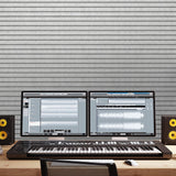 TONOR 4-Pack Bilayer Acoustic Panels Large Self-adhesive, 47.2” * 23.6” * 0.72” Adhesive Wall Panel, Large Soundproof Tiles for Echo Absorbtion, Acoustical Barrier of Polyester Fiber, Grey TONOR