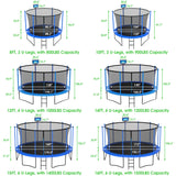 LHX 14FT Tranpoline for Adults and Kids, 1500LBS Tranpoline with Enclosure Net, Basketball Hoop and Ball, Outdoor Tranpoline with Light, Sprinkler, Ladder, Stakes Anchors - ASTM Approval LHX